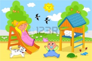 14068408-lekplats-tecknad-illustration-av-en-ung-flicka-och-en-söt-litet-barn-leker-tillsammans-i-parken